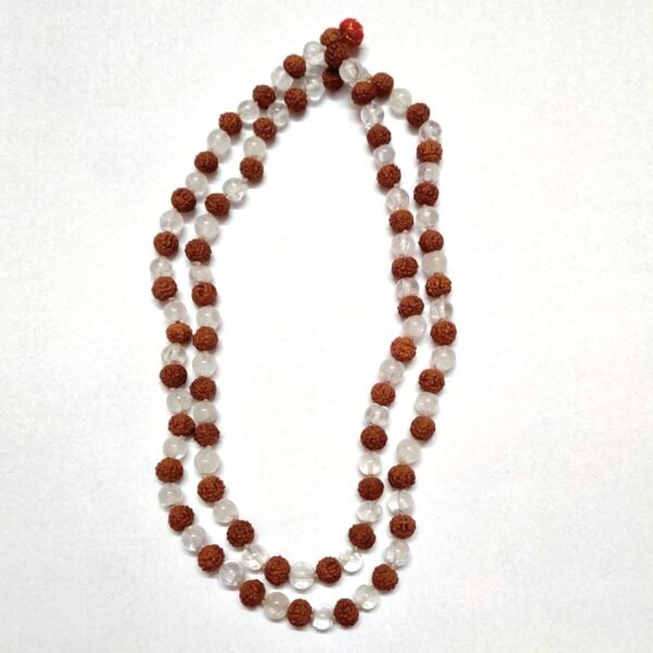 Rudraksha with Sphatik Mala Original 6mm