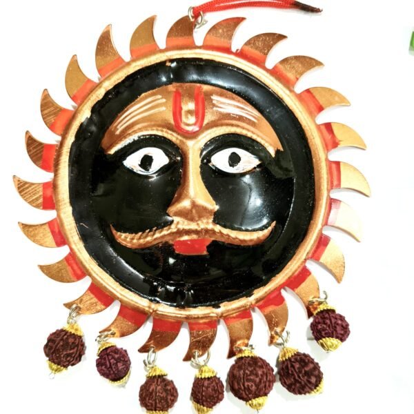 kaal bhairav wall hanging raksha kavach drishti with rudraksha